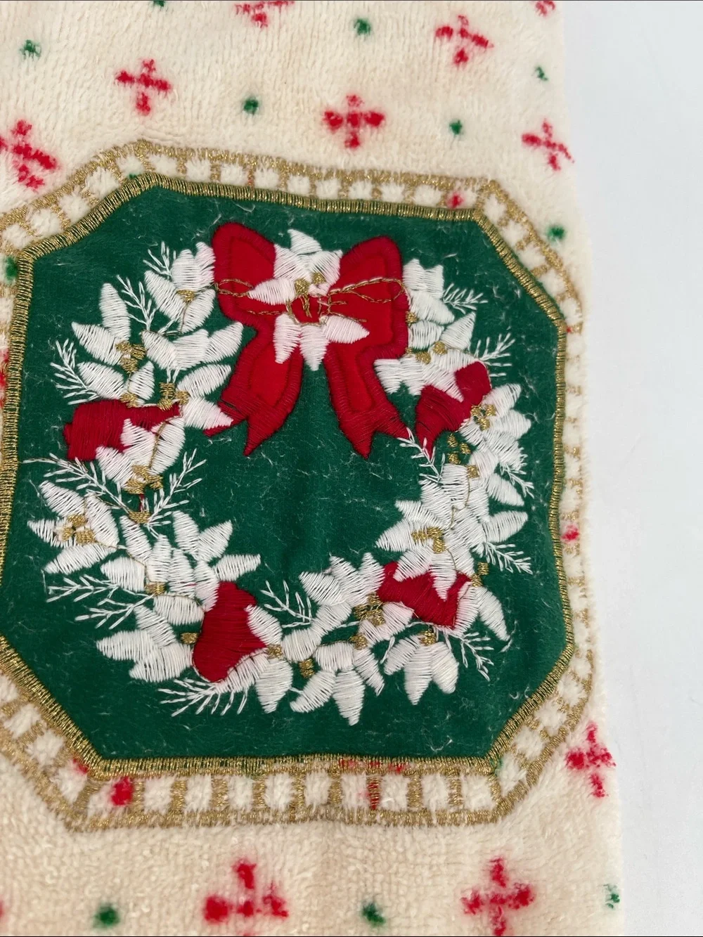 Vintage Jillian Rose Holiday Wreath Towel Set-Towel Handtowel Washcloth
